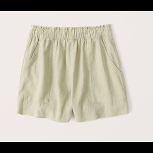 Abercrombie green linen shorts small